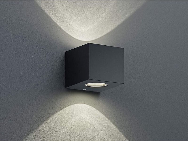 LED Außenwandleuchte CORDOBA Up and Down Light eckig in Schwarz