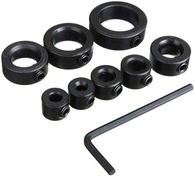 Tiefenanschlag, Bohrtiefenanschläge, Tiefenanschlagmanschetten, 8 Stück Tiefenanschlagmanschetten, Positionierring mit S...