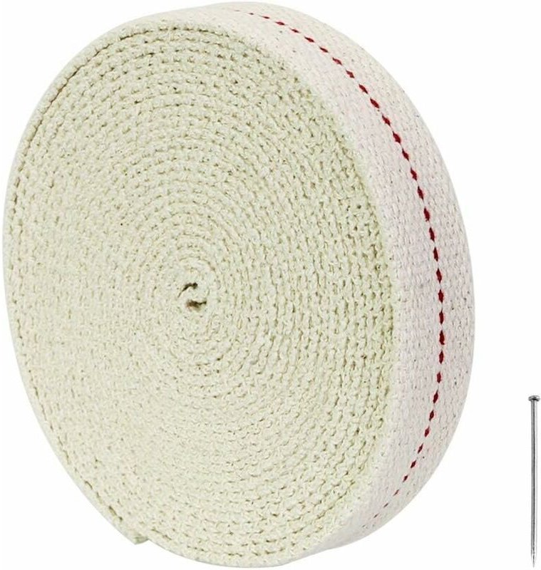 Linghhang - Docht (weiß), 500cm flacher Baumwoll-Öldocht, Ersatzdocht, Dochtbreite 2cm, passend für Öllampen