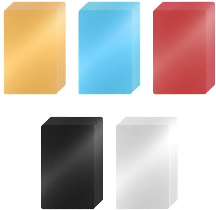 100 Stück Metallgravurrohlinge, buntes Aluminiumblech, 86 x 54 x 0,2 mm