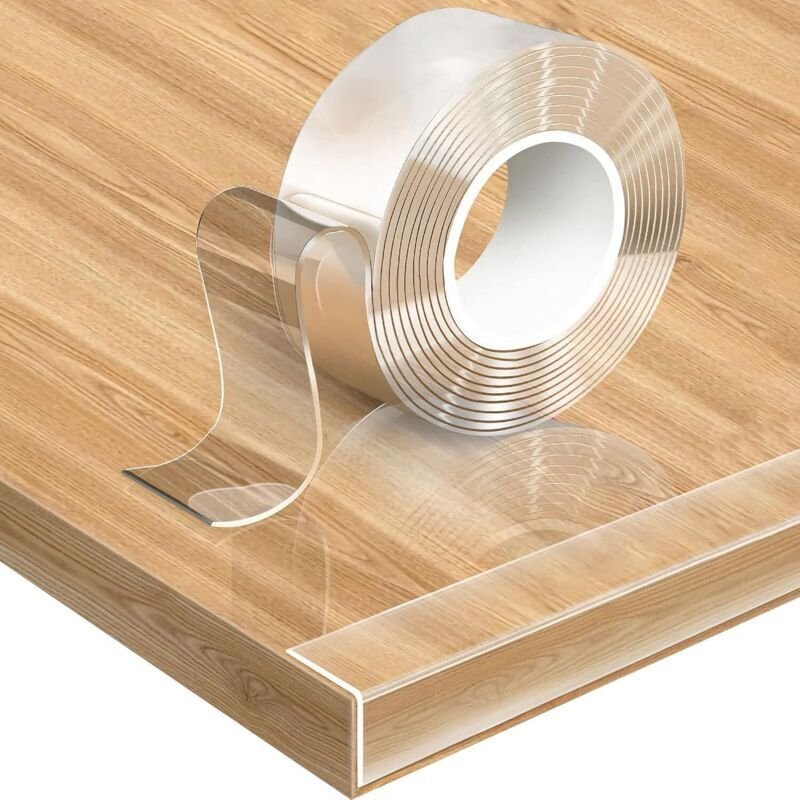 0,5 mm dick, 30 mm breit, 5 m lang – Transparenter Eckenschutz für Babytische, extra starkes, selbstklebendes Nano-Klebe...