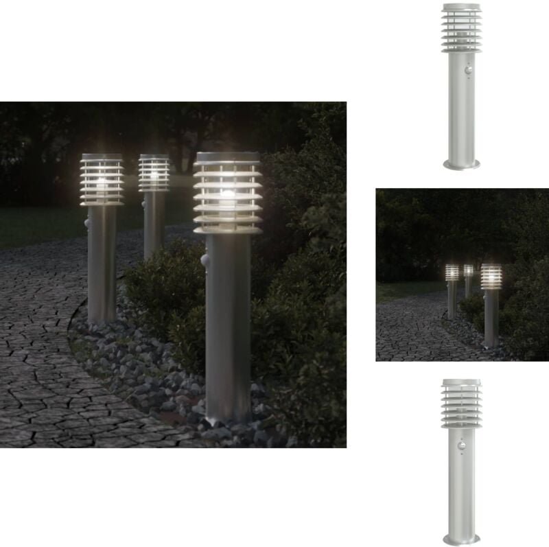 Thumbnail - Wegeleuchte mit Bewegungsmelder Silbern 60 cm Edelstahl - Wegeleuchte - Edelstahl - Außenbeleuchtung - LED-Beleuchtung -...
