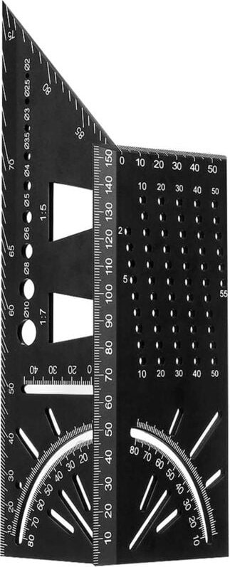 3D-Zimmermannswinkel, Winkellineal aus Aluminiumlegierung, 45-90-Grad-Gehrung, Holzbearbeitungslineal
