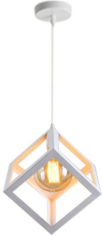 Pendelleuchte Würfel, Kreative Kronleuchter im Industri Stil, Hängelampe mit Metall Käfig E27 Lampenfassung für Wohnzimm...