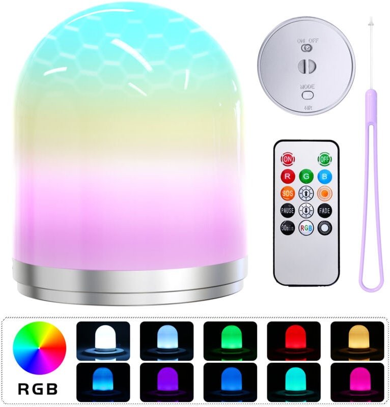 Fitags - Nachtlicht, Nachttischlampe für Kinder mit Fernbedienung, wiederaufladbar über usb mit Timerfunktion, dimmbar, ...