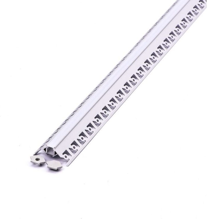Aluminiumprofil für LED-Streifen, vertiefte Außenecke, Satin, 2 m - V-tac