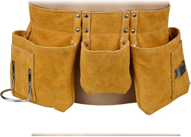 52 x 22 cm hochwertiger Werkzeuggürtel aus Leder mit Taschen, verstellbarer Nylongürtel, Vatertagsgeschenk für Heimwerke...