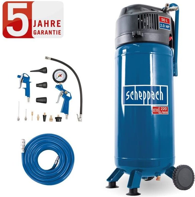 Thumbnail - Scheppach - Druckluft Kompressor 50L Luftkompressor 10bar 2PS stehend HC51V