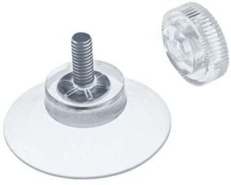 20 Saugnäpfe Ø 30 mm mit M4x10 mm Gewinde und Rändelmuttern, transparent