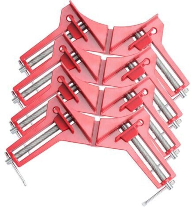 4 Stück Holzbearbeitungs-Eckklemme, 90 Grad rechtwinklig, verstellbare Holz-Gehrungsklemme für Bilderrahmen, Aquarium, r...