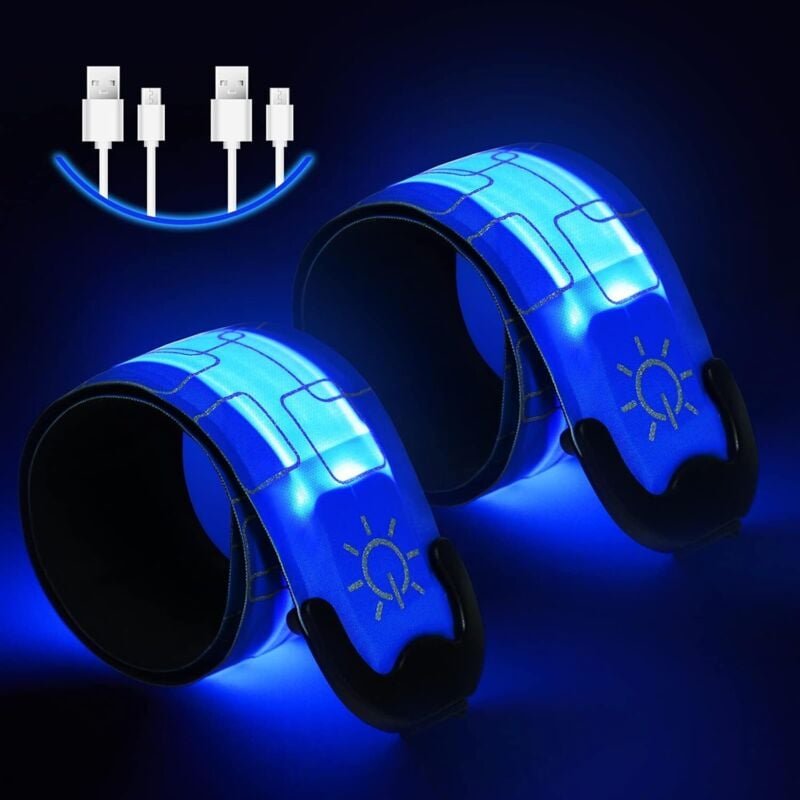 Stück über usb wiederaufladbare LED-Leuchtarmbänder, reflektierendes LED-Laufarmband, verstellbares Blinkband, Sicherhei...