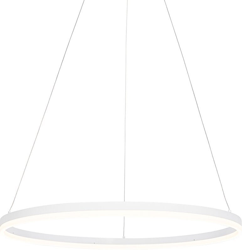 Design-Hängelampe weiß 80 cm inkl. led 3-stufig dimmbar - Anello