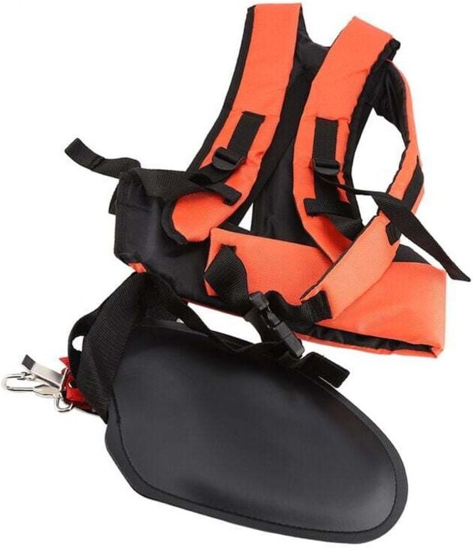 Universeller Doppelgurt mit verstellbaren Komfort-Hosenträgern für Freischneider, Rasenmäher und Gartengeräte mit Bürste...