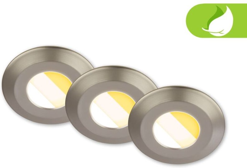 3er Set led Bad Einbaustrahler led Einbauleuchten Bad Spots cts dimmbar Ra90