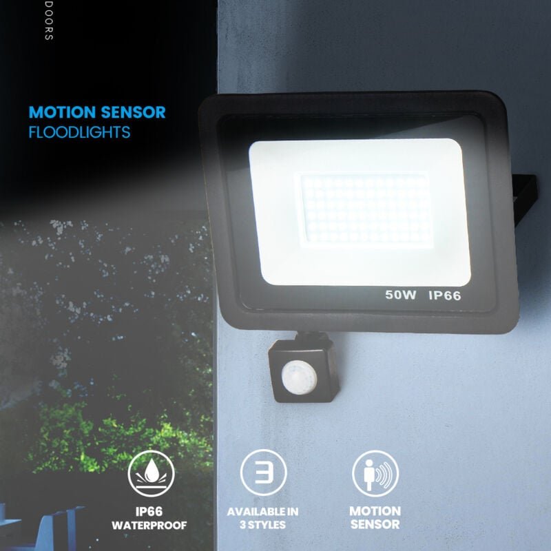 Mascot 2-teiliger LED-Flutlicht-Bewegungssensor 50 w, 5000 lm LED-Außenstrahler, wasserdichter IP66-LED-Außenstrahler, 6...