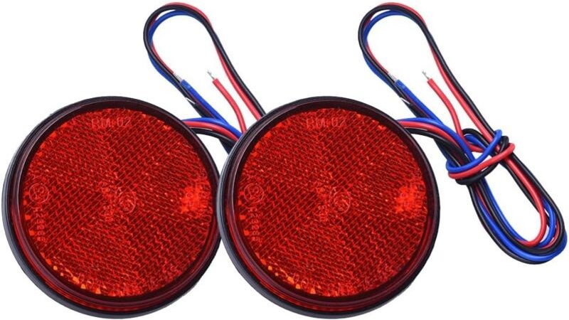 Ersandy - LED-Anhängerleuchten, 2 Stück, Anhänger-Rücklicht, LED-Leuchten, Bremslicht, runder Reflektor, LED-Umrissleuch...