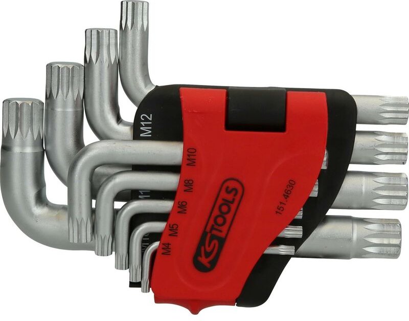 Ks Tools XZN-Winkelstiftschlüssel-Satz, kurz, 9-tlg - 151.4630