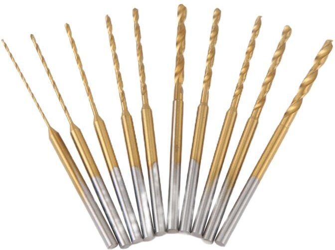 Tlily - Mikro-Spiralbohrer-Set – 10-teilig, 0,6–2,2 mm, winziger 2,35-Schaft, HSS-Mini-Gravurbohrer, Lochbohrwerkzeug