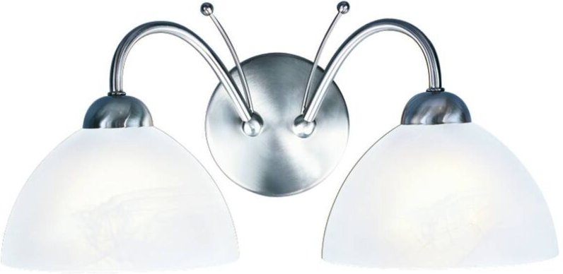 Eglo - Searchlight Milanese - 2 Licht Innenglas Wandleuchte Satin Silber, E14