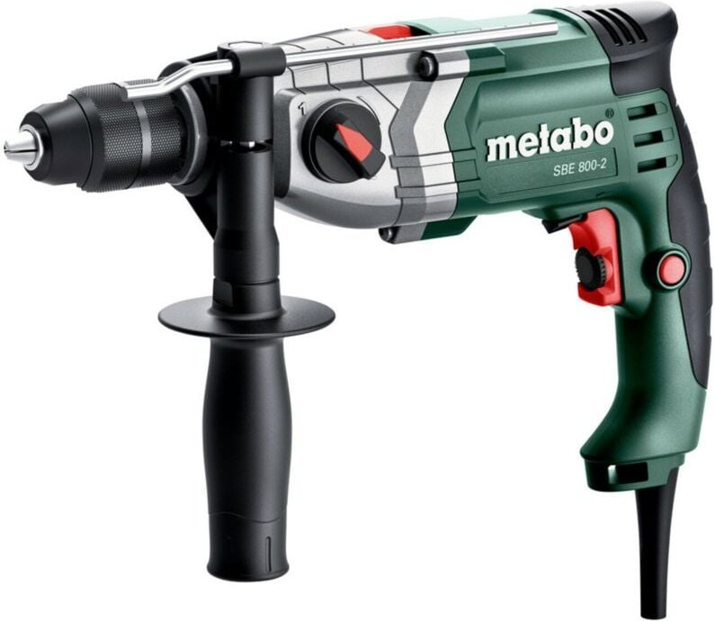 Metabo - Schlagbohrmaschine sbe 800-2, incl. Schnellspannbohrfutter, Zubehör, Karton