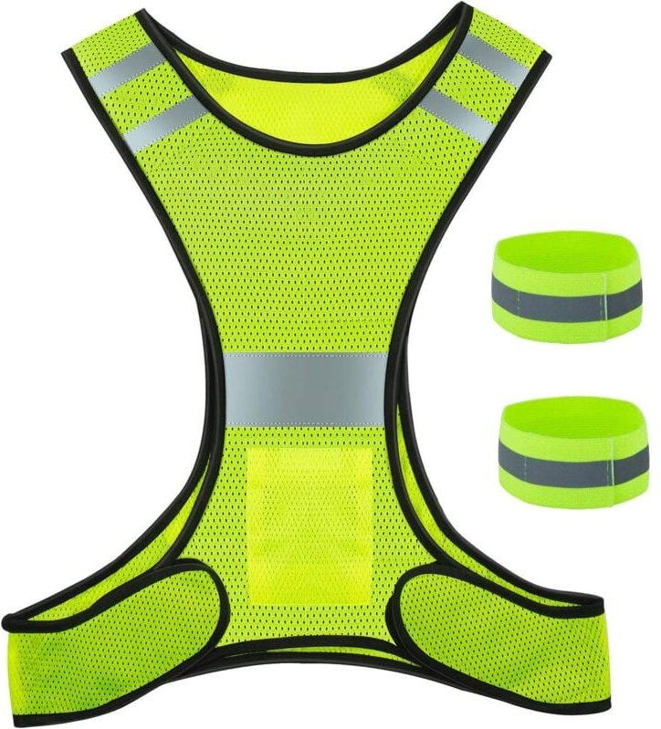 Beijiyi - Reflektierende Weste und Armband, hochsichtbare, verstellbare reflektierende Sicherheitsweste zum Laufen, Radf...