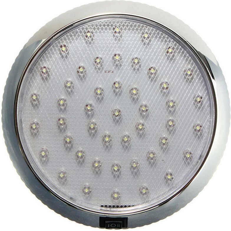 LED-Deckenleuchte, 12 V, Innenraumleuchte für Wohnmobile, Wohnwagen, Anhänger, LKW, Boote, mit 46 LEDs, Weiß