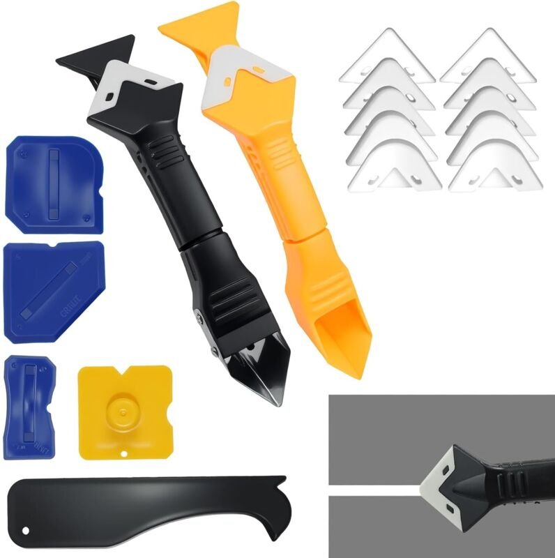 7-teiliges Silikonentfernungs-Werkzeugset, 1 Metallschaber und 1 Kunststoffschaber mit 5 Glättungswerkzeugen, Werkzeuge ...