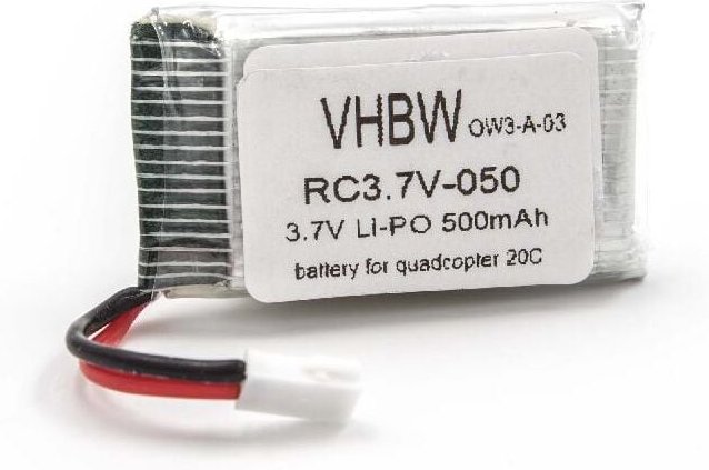 Vhbw - Akku kompatibel mit Quadcopter 20C Drohne Multicopter Quadrocopter (500mAh, 3,7V, Li-Ion)
