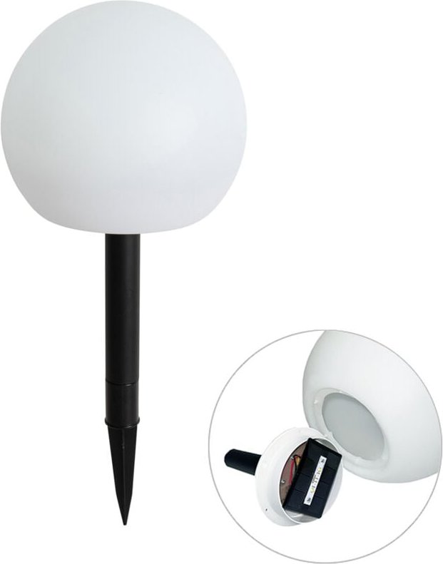 Gartenleuchte weiß 20 cm inkl. led IP44 Solar rgbw - Ludger