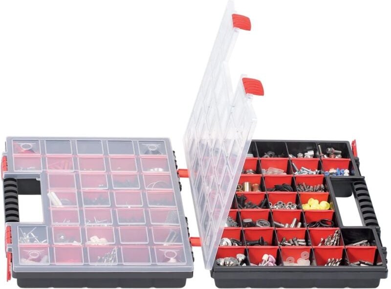 Sortimentskasten Box Organiser Aufbewahrungsbox Kleinteile klappbar, Version: KNOS403010S, 399 x 303 x 100 - Kistenberg