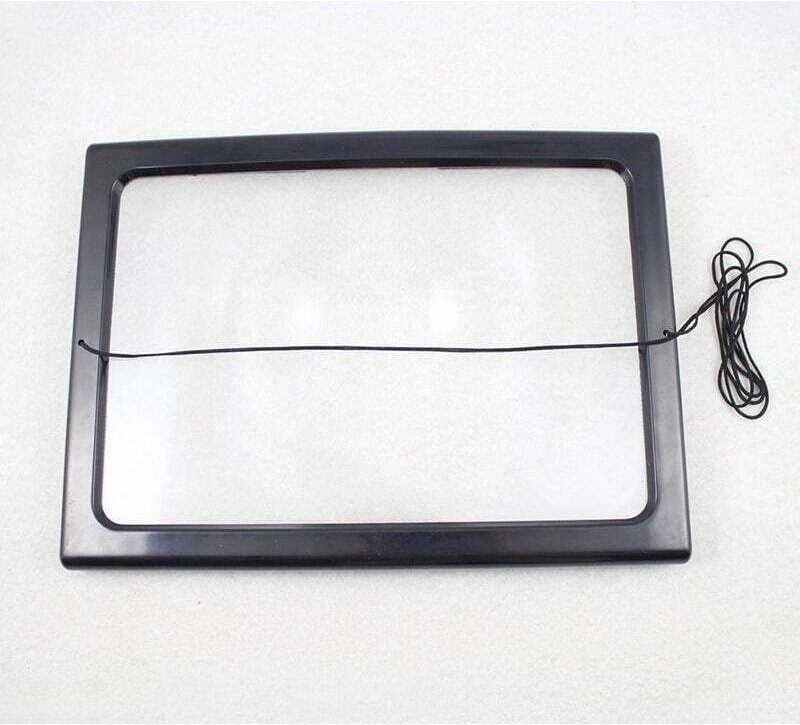 A4 Ganzseiten-Leselupe mit 4 LED-Lampen und 3-facher Vergrößerungslinse