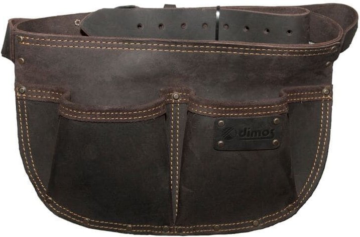 Abgerundete Nageltasche Leder mit Gürtel 2 Fächer Dimos 205736