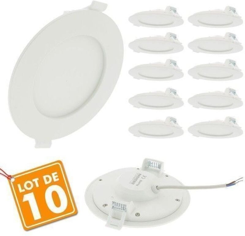 Arum Lighting - Lot von 10 Spots rundes Downlight 12W schlank Farbtemperatur: Warmweiß 3000K