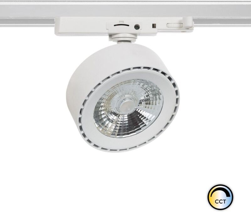 Efectoled - 3-Phasenstromschiene LED-Strahler 30W Onuba cct Weiss (3000K - 4000K - 6000K) Wählbar (Warm-Neutral-Kalt)