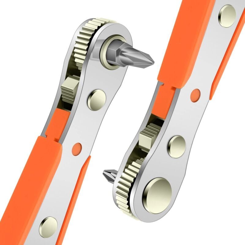 Aougo - Ratschenschraubendreher, magnetischer Schraubendreher, 1/4 Mini-Ratschenschlüssel, 1/4-Zoll-Antrieb mit hohem Dr...