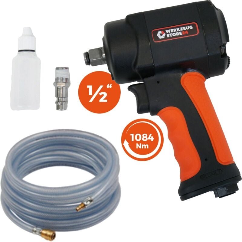 Ws24 - Druckluft-Schlagschrauber 1/2" mini + PVC-Schlauch