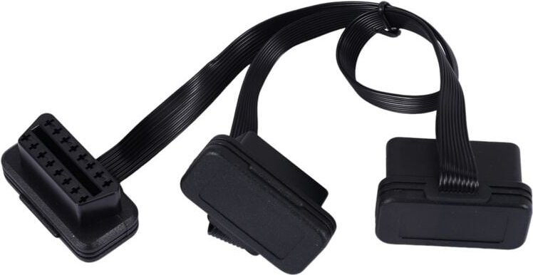 Tlily - obdii Verlängerung Dual Stecker y Splitter obd OBD2 16PIN Männlich zu Weiblich Verbindung Flache + Dünn für
