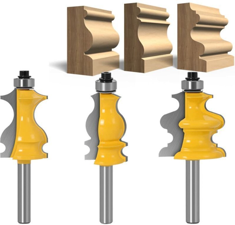 3-teiliges 8-mm-Architektur-Fräser-Set - NPTERBL Holzbearbeitungs-Fräser