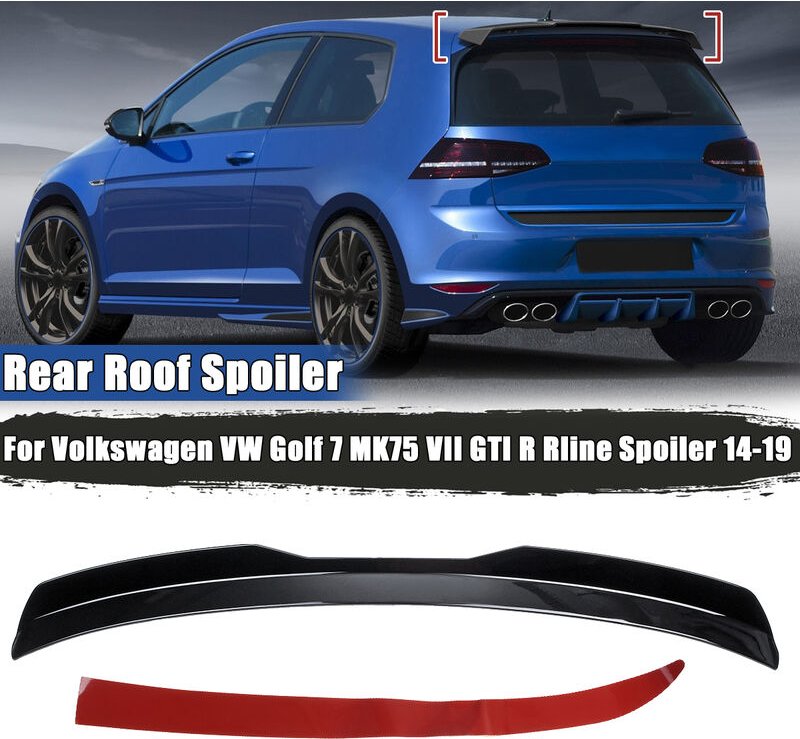Kingso - Heck Dach Flügel Spoiler Schwarz Für Volkswagen vw Golf 7 MK7.5 vii Gti r