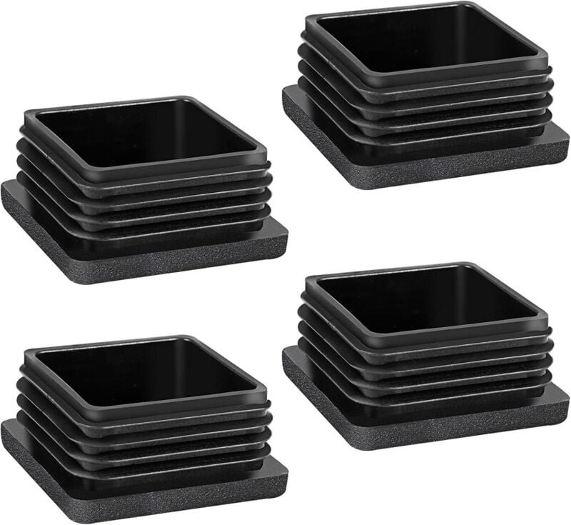 Stuhlbeinkappe, 4 Stück Rohrkappen 50 x 50 mm, quadratische Rohrkappe für Metallrohre, Stühle, Sofas, Tische und Regale ...