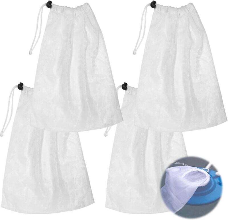 10 Stück Pool-Reinigungsbeutel, Feinmaschige Filterbeutel für Pool-Staubsauger, Netzbeutel mit Zug- und Verriegelungskor...