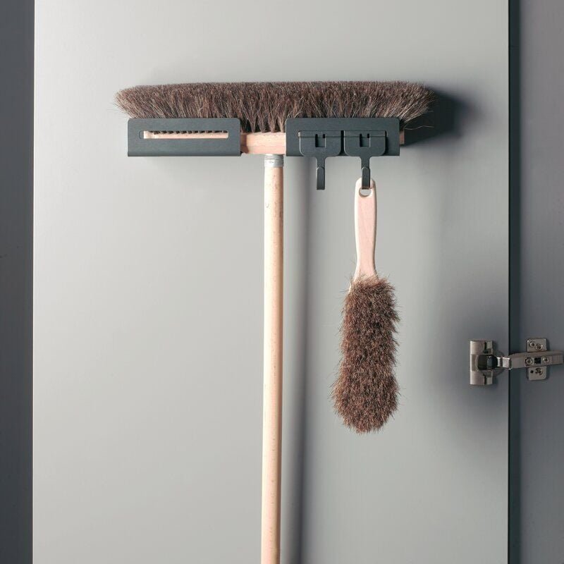 Besenhalter-Set sesam anthrazit - Peka