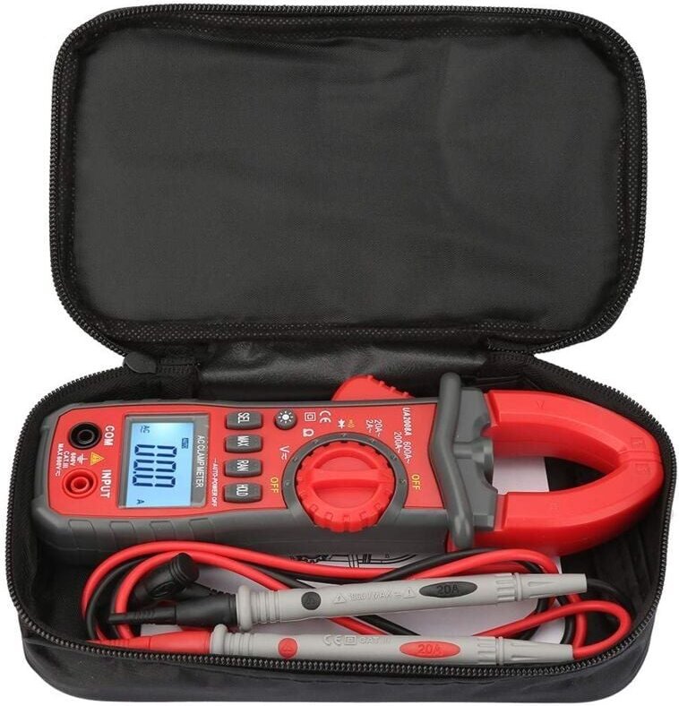 SNQ - Digitales Zangenmessgerät ac/dc 600 a t-rms 6000 Zählungen, Amperemeter, Spannungsprüfer mit automatischer Bereich...