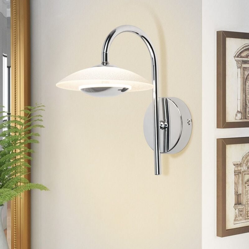 Led Wandlampe Innen Wandleuchte - Schlafzimmerlampe Modern Design Flurlampe 3000K Warmweiß Wandbeleuchtung Chrom Glas Me...