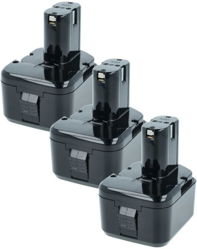 3x Akku kompatibel mit Hitachi ds 12DM, DS12DM2, ds 12DM2, DS12DV, ds 12DV, DS12DVB Elektrowerkzeug (2100 mAh, NiMH, 12 ...
