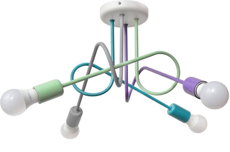Helam - oxford Multi Arm Semi Flush Deckenleuchte Grau, Türkis, Mint, Violett 44cm