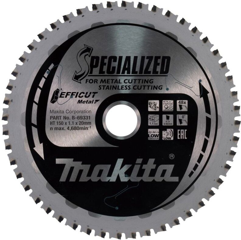 Makita Sägeblatt 150x1,1x20, 48Z EFFICUT Metall, Alu