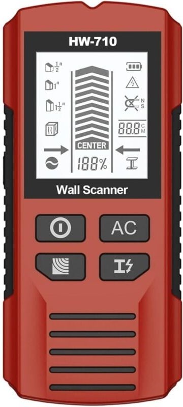 Thumbnail - Hochempfindlicher Metall- und Holzdetektor zur Wandmontage für Studenten mit LCD-Display und akustischem Alarm für Dräht...