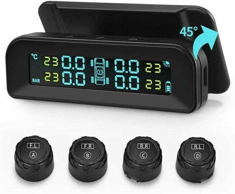 SHINING HOUSE Universal Solar Wireless Reifendruckmonitor TPMS C260 Echtzeit-Reifendruckprüfer für Autos mit LCD-Display...