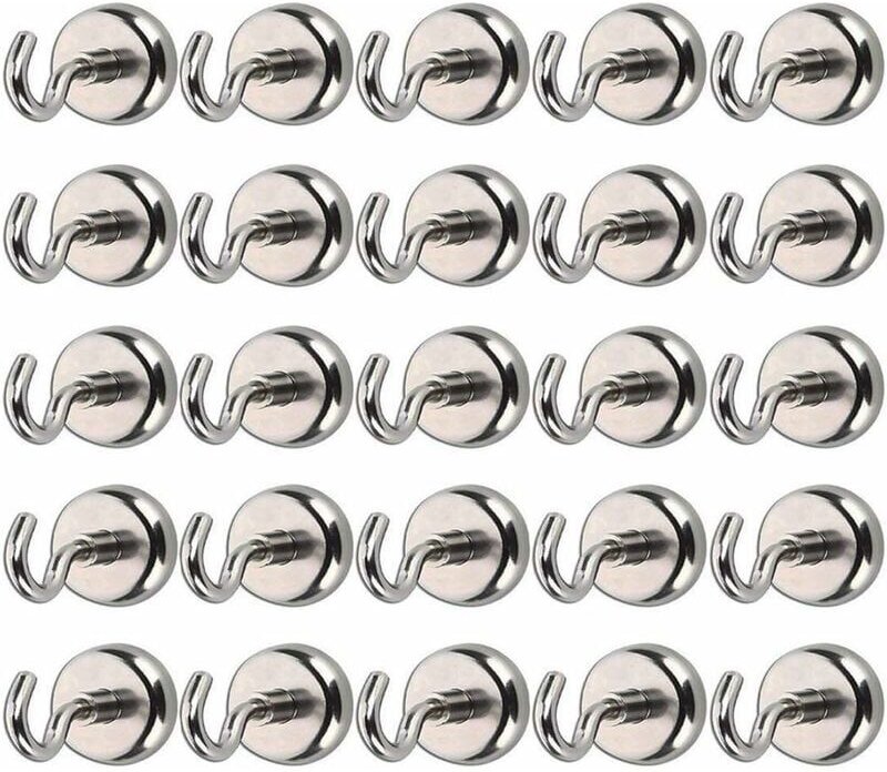 25 Stück Magnethaken Neodym Magnete 10kg Zugkraft